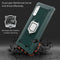 For LG Velvet / G9 Carbon Fiber Protective Case with 360 Degree Rotating Ring Holder(Green)