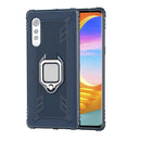 For LG Velvet / G9 Carbon Fiber Protective Case with 360 Degree Rotating Ring Holder(Blue)