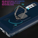 For LG Velvet / G9 Carbon Fiber Protective Case with 360 Degree Rotating Ring Holder(Blue)