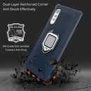 For LG Velvet / G9 Carbon Fiber Protective Case with 360 Degree Rotating Ring Holder(Blue)