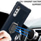 For LG Velvet / G9 Carbon Fiber Protective Case with 360 Degree Rotating Ring Holder(Blue)