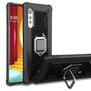 For LG Velvet / G9 Carbon Fiber Protective Case with 360 Degree Rotating Ring Holder(Black)