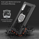 For LG Velvet / G9 Carbon Fiber Protective Case with 360 Degree Rotating Ring Holder(Black)