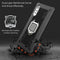 For LG Velvet / G9 Carbon Fiber Protective Case with 360 Degree Rotating Ring Holder(Black)
