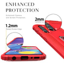 For Wiko View 4 / View 4 Lite Carbon Fiber Protective Case with 360 Degree Rotating Ring Holder(Red)