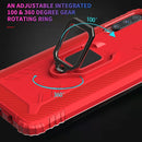 For Wiko View 4 / View 4 Lite Carbon Fiber Protective Case with 360 Degree Rotating Ring Holder(Red)