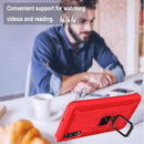 For Wiko View 4 / View 4 Lite Carbon Fiber Protective Case with 360 Degree Rotating Ring Holder(Red)