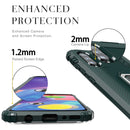 For Wiko View 4 / View 4 Lite Carbon Fiber Protective Case with 360 Degree Rotating Ring Holder(Green)