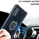 For Wiko View 4 / View 4 Lite Carbon Fiber Protective Case with 360 Degree Rotating Ring Holder(Blue)