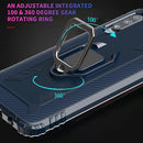 For Wiko View 4 / View 4 Lite Carbon Fiber Protective Case with 360 Degree Rotating Ring Holder(Blue)