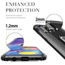 For Wiko View 4 / View 4 Lite Carbon Fiber Protective Case with 360 Degree Rotating Ring Holder(Black)