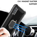 For Wiko View 4 / View 4 Lite Carbon Fiber Protective Case with 360 Degree Rotating Ring Holder(Black)