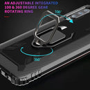 For Wiko View 4 / View 4 Lite Carbon Fiber Protective Case with 360 Degree Rotating Ring Holder(Black)