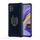 For Samsung Galaxy M31s Carbon Fiber Protective Case with 360 Degree Rotating Ring Holder(Blue)