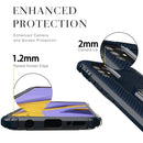 For Samsung Galaxy M31s Carbon Fiber Protective Case with 360 Degree Rotating Ring Holder(Blue)