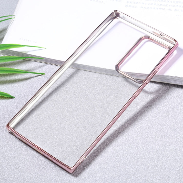 For Samsung Galaxy Note20 Ultra Ultra-thin Plating TPU Protective Soft Case(Rose Gold)