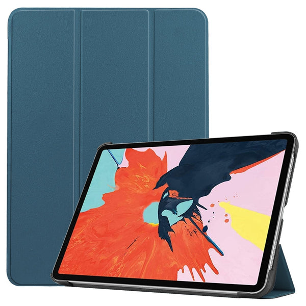 For iPad Air 2022 / 2020 10.9 Custer Texture Horizontal Flip Leather Case with Three-folding Holder & Sleep / Wake-up Function(Dark Green)