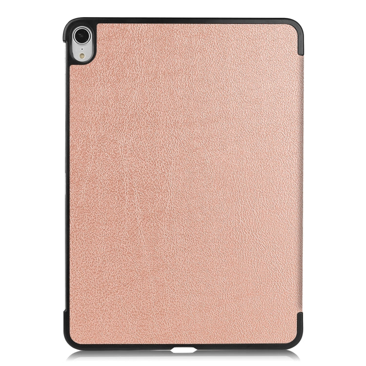 For iPad Air 2022 / 2020 10.9 Custer Texture Horizontal Flip Leather Case with Three-folding Holder & Sleep / Wake-up Function(Rose Gold)