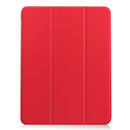 For iPad Air 2022 / 2020 10.9 Custer Texture TPU Horizontal Flip Leather Case with Sleep / Wake-up Function & Three-folding Holder & Pen Slot(Red)