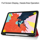 For iPad Air 2022 / 2020 10.9 Custer Texture TPU Horizontal Flip Leather Case with Sleep / Wake-up Function & Three-folding Holder & Pen Slot(Red)