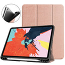 For iPad Air 2022 / 2020 10.9 Custer Texture TPU Horizontal Flip Leather Case with Sleep / Wake-up Function & Three-folding Holder & Pen Slot(Rose Gold)