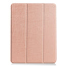 For iPad Air 2022 / 2020 10.9 Custer Texture TPU Horizontal Flip Leather Case with Sleep / Wake-up Function & Three-folding Holder & Pen Slot(Rose Gold)