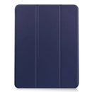 For iPad Air 2022 / 2020 10.9 Custer Texture TPU Horizontal Flip Leather Case with Sleep / Wake-up Function & Three-folding Holder & Pen Slot(Dark Blue)
