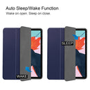 For iPad Air 2022 / 2020 10.9 Custer Texture TPU Horizontal Flip Leather Case with Sleep / Wake-up Function & Three-folding Holder & Pen Slot(Dark Blue)