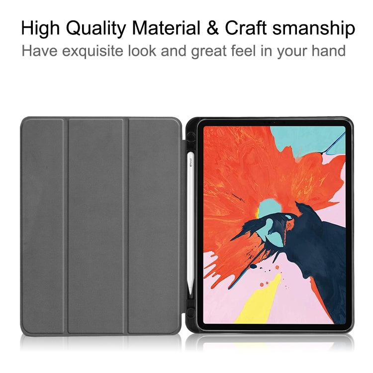 For iPad Air 2022 / 2020 10.9 Custer Texture TPU Horizontal Flip Leather Case with Sleep / Wake-up Function & Three-folding Holder & Pen Slot(Sky Blue)