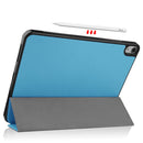 For iPad Air 2022 / 2020 10.9 Custer Texture TPU Horizontal Flip Leather Case with Sleep / Wake-up Function & Three-folding Holder & Pen Slot(Sky Blue)