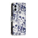 For iPhone 12 mini 3D Painted Pattern Horizontal Flip Leather Case with Holder & Card Slots & Photo Frame & Wallet(Skull Flower)