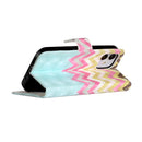 For iPhone 12 mini 3D Painted Pattern Horizontal Flip Leather Case with Holder & Card Slots & Photo Frame & Wallet(Color Wave)