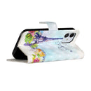 For iPhone 12 mini 3D Painted Pattern Horizontal Flip Leather Case with Holder & Card Slots & Photo Frame & Wallet(Iron Tower)
