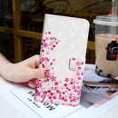 For iPhone 12 mini 3D Painted Pattern Horizontal Flip Leather Case with Holder & Card Slots & Photo Frame & Wallet(Cherry Blossoms)