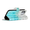 For iPhone 12 mini 3D Painted Pattern Horizontal Flip Leather Case with Holder & Card Slots & Photo Frame & Wallet(Sea Water Sand)