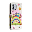 For iPhone 12 mini 3D Painted Pattern Horizontal Flip Leather Case with Holder & Card Slots & Photo Frame & Wallet(Rainbow Cat Family)