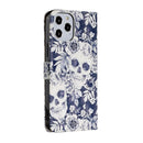 For iPhone 12 Pro Max 3D Painted Pattern Horizontal Flip Leather Case with Holder & Card Slots & Photo Frame & Wallet(Skull Flower)