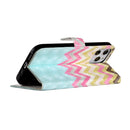 For iPhone 12 Pro Max 3D Painted Pattern Horizontal Flip Leather Case with Holder & Card Slots & Photo Frame & Wallet(Color Wave)