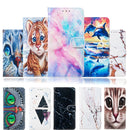 For iPhone 12 mini Painted Pattern Horizontal Flip Leather Case with Holder & Card Slots & Photo Frame(Blue Cat)