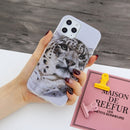 For iPhone 12 Pro Max Painted Pattern TPU Protective Case(Leopard Head)