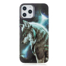 For iPhone 12 Pro Max Painted Pattern TPU Protective Case(Night Sky Wolf)