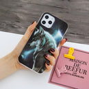 For iPhone 12 Pro Max Painted Pattern TPU Protective Case(Night Sky Wolf)