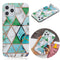 For iPhone 12 Pro Max Plating Marble Pattern Soft TPU Protective Case(Green White)