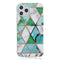 For iPhone 12 Pro Max Plating Marble Pattern Soft TPU Protective Case(Green White)