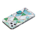 For iPhone 12 Pro Max Plating Marble Pattern Soft TPU Protective Case(Green White)