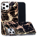 For iPhone 12 Pro Max Plating Marble Pattern Soft TPU Protective Case(Black Gold)