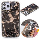 For iPhone 12 Pro Max Plating Marble Pattern Soft TPU Protective Case(Black Gold)