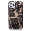 For iPhone 12 Pro Max Plating Marble Pattern Soft TPU Protective Case(Black Gold)
