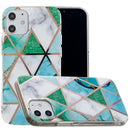 For iPhone 12 mini Plating Marble Pattern Soft TPU Protective Case(Green White)