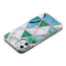 For iPhone 12 mini Plating Marble Pattern Soft TPU Protective Case(Green White)